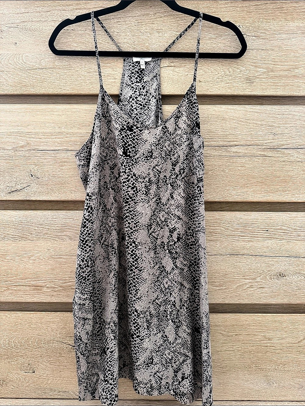 Joie SILK Snake Print Maxi Dress in Gray & Black Size Medium
